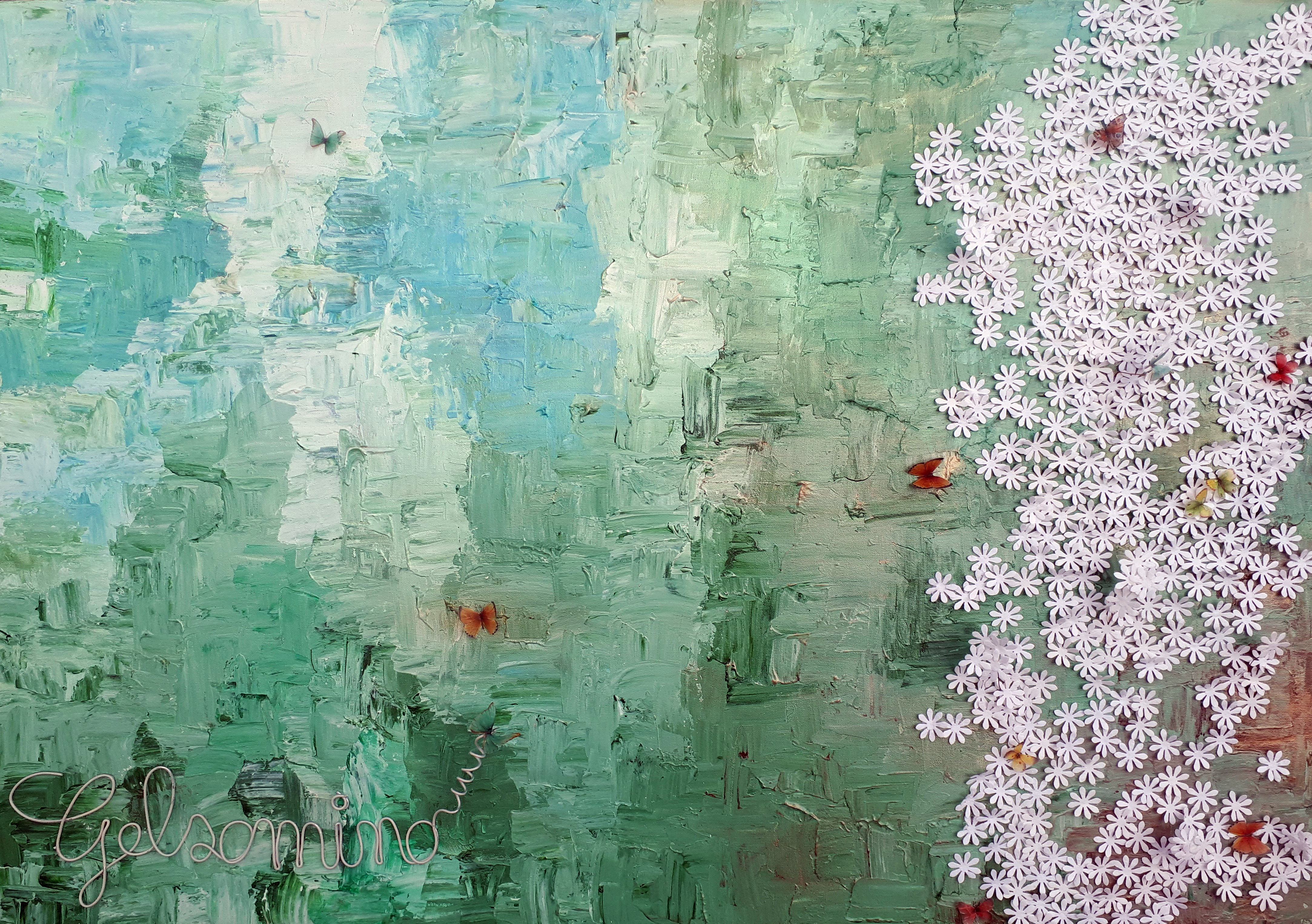 Paola Fucina - Il Gelsomino - Tecnica mista, acrilico su tela - 100x70cm