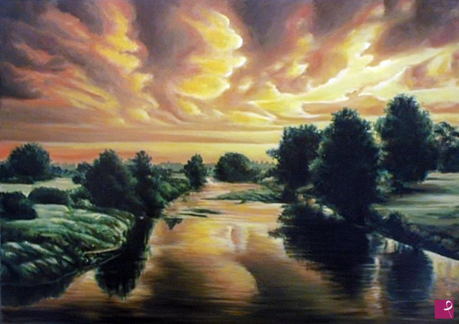 322VVC TRAMONTO - olio su tela - 100x70cm